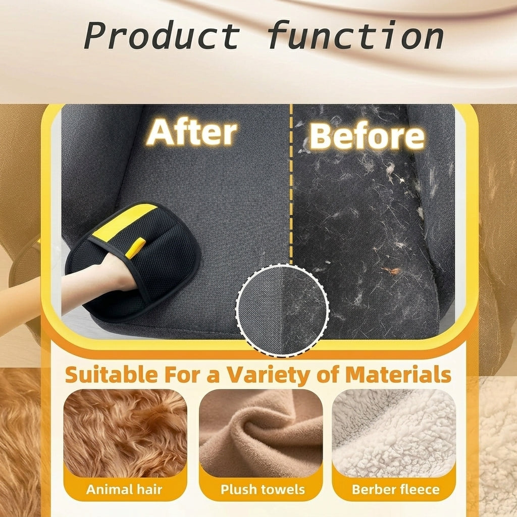 Pet Hair Remover Glove - Reusable Lint Remover for Sofa, Bed & Clothes